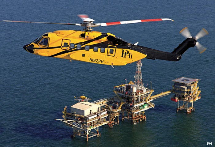 Helicoper over oil rig
